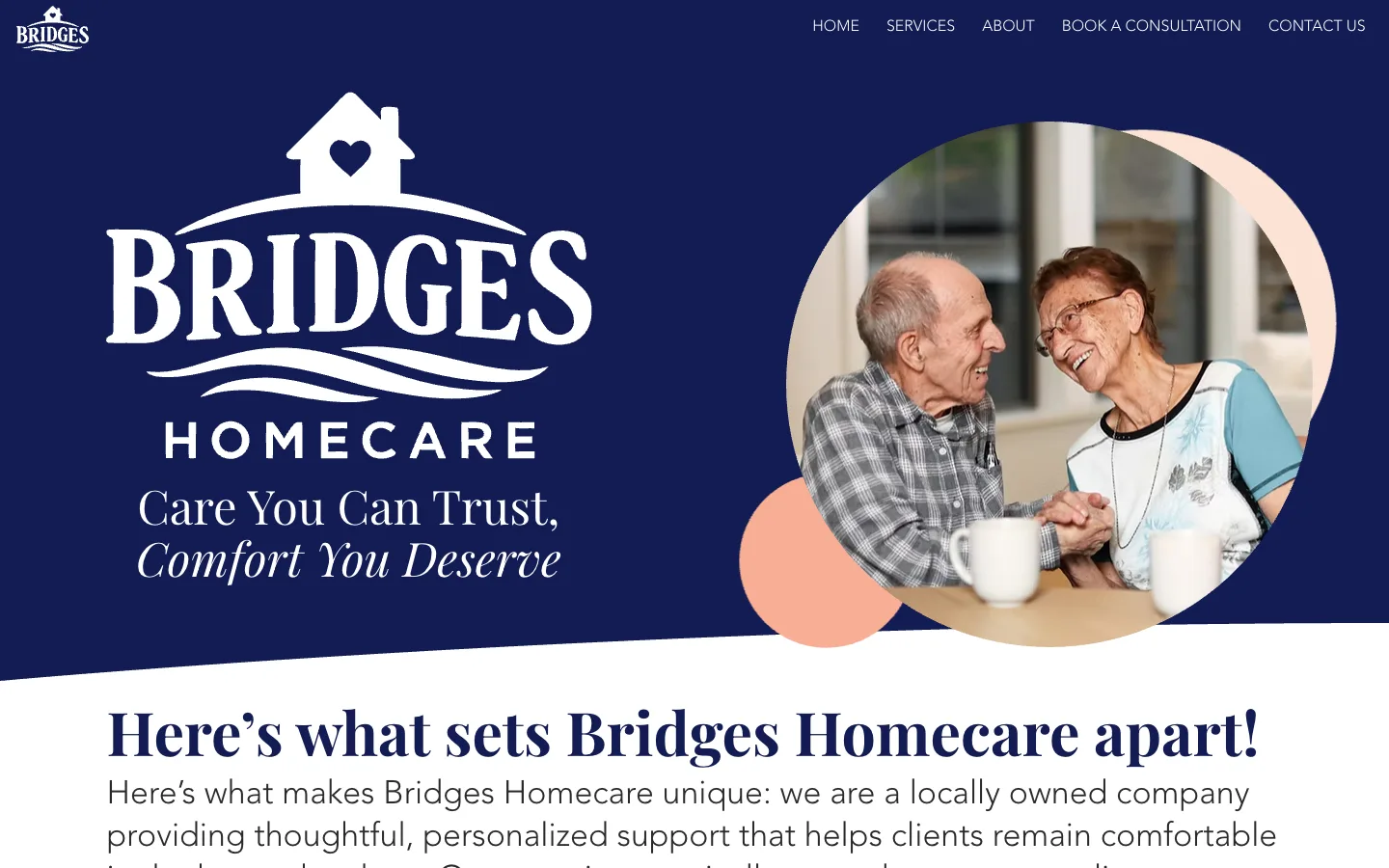 Bridges Home Care website preview