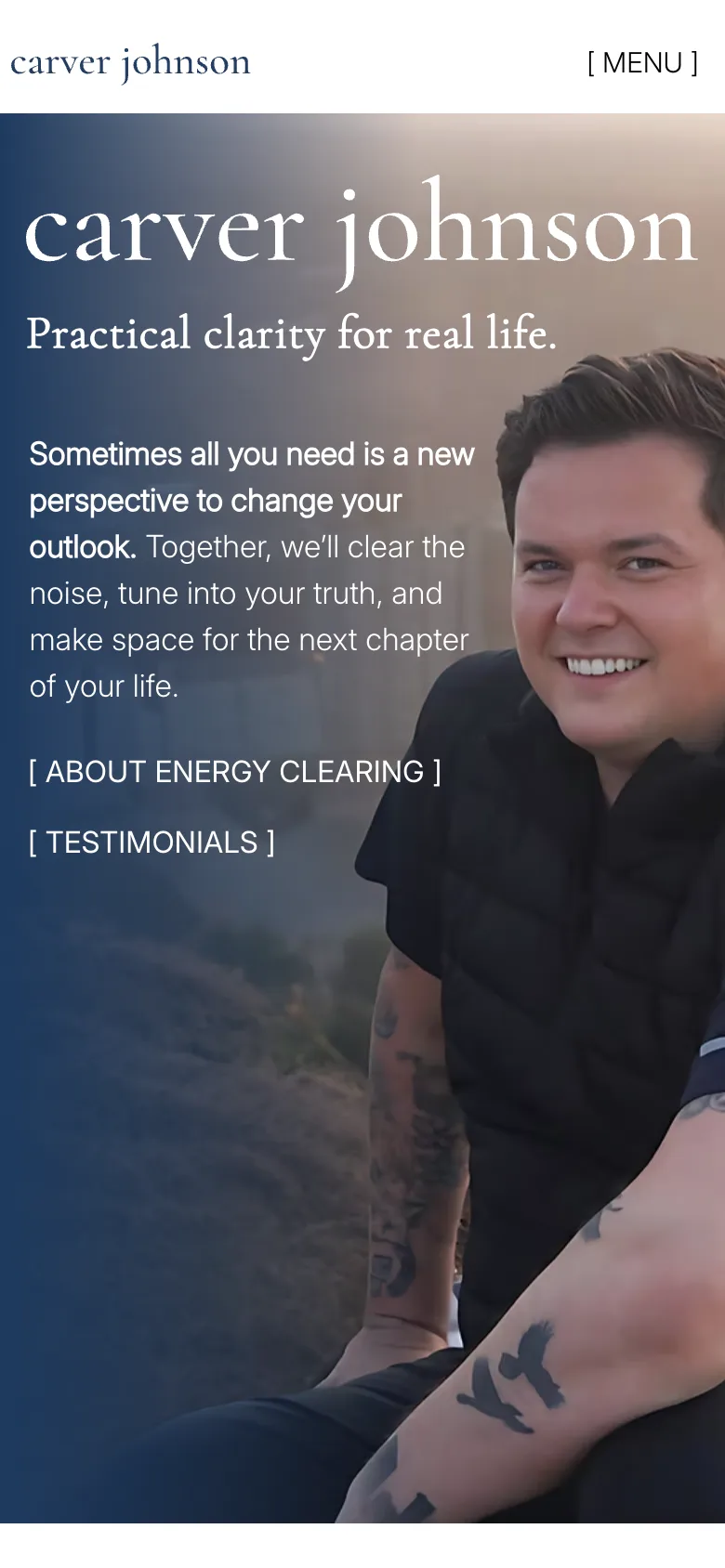 Carver Johnson website on mobile