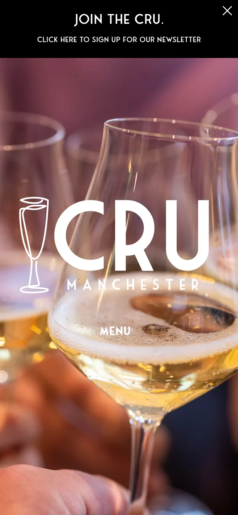 CRU Manchester website on mobile