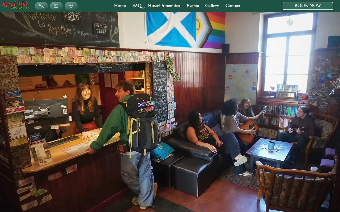 Royal Mile Backpackers website preview